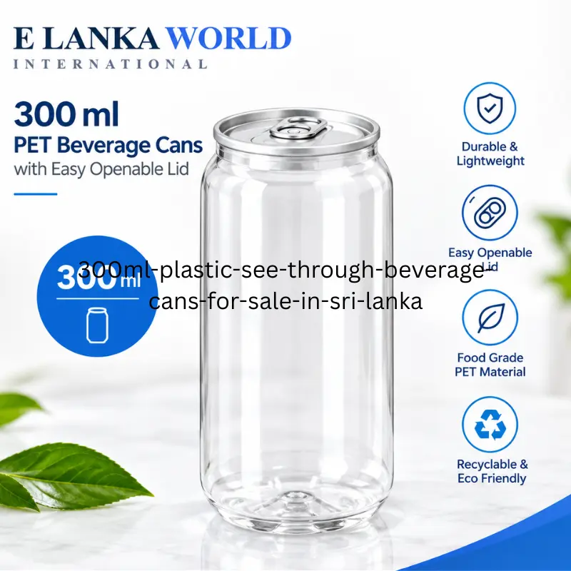 300ml Plastic See-Through Beverage Can with Easy Removable Cover for Sale in Sri Lanka