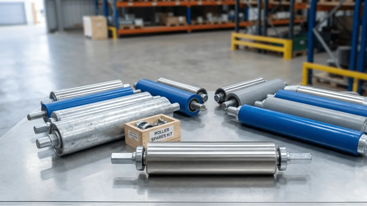 Stainless steel and zinc-plated driven and gravity conveyor rollers